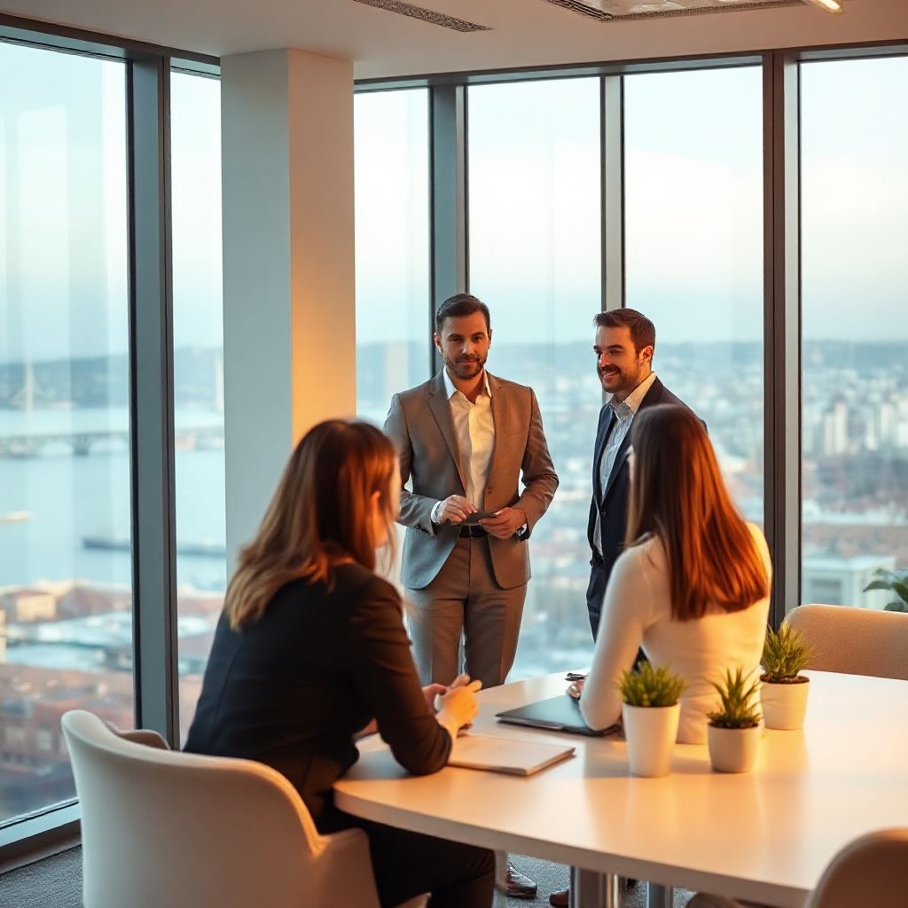 Business coaching team in Istanbul office